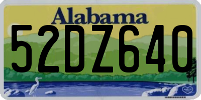 AL license plate 52DZ640