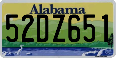 AL license plate 52DZ651
