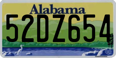 AL license plate 52DZ654