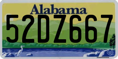 AL license plate 52DZ667