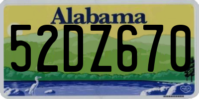 AL license plate 52DZ670