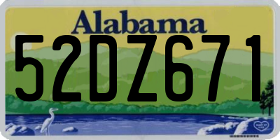 AL license plate 52DZ671