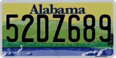 AL license plate 52DZ689
