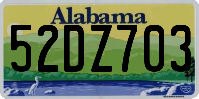 AL license plate 52DZ703