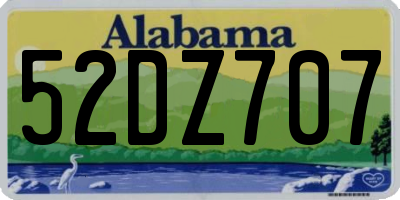 AL license plate 52DZ707