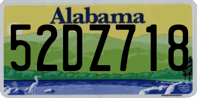 AL license plate 52DZ718