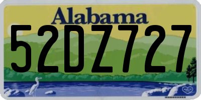 AL license plate 52DZ727