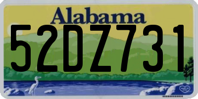 AL license plate 52DZ731