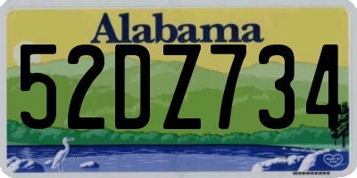 AL license plate 52DZ734