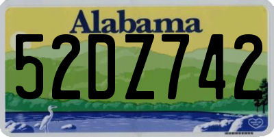 AL license plate 52DZ742
