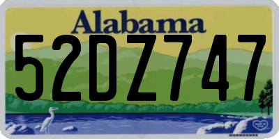 AL license plate 52DZ747