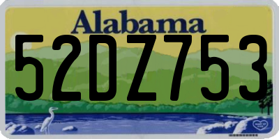 AL license plate 52DZ753