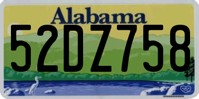AL license plate 52DZ758