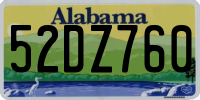 AL license plate 52DZ760