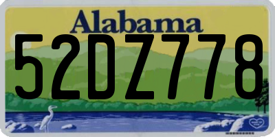 AL license plate 52DZ778