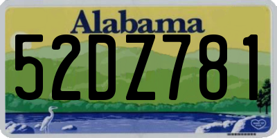 AL license plate 52DZ781