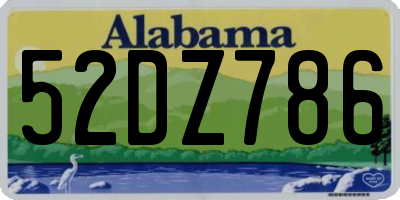 AL license plate 52DZ786
