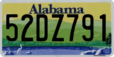 AL license plate 52DZ791
