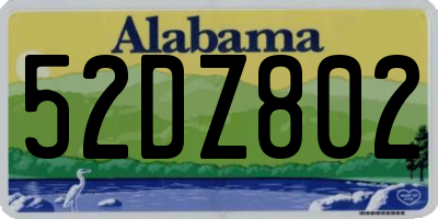 AL license plate 52DZ802