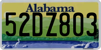 AL license plate 52DZ803