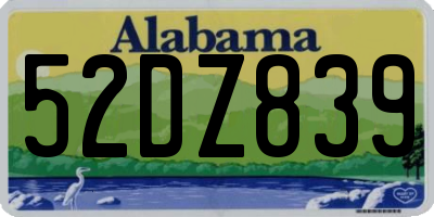 AL license plate 52DZ839