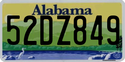 AL license plate 52DZ849