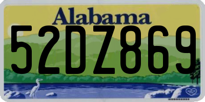 AL license plate 52DZ869