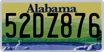 AL license plate 52DZ876