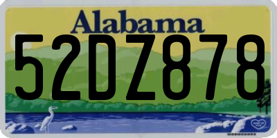 AL license plate 52DZ878