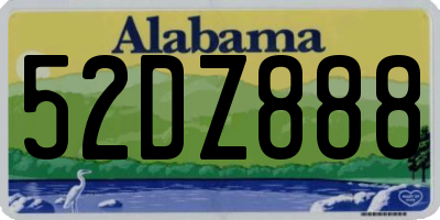 AL license plate 52DZ888
