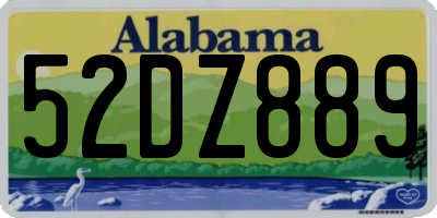 AL license plate 52DZ889