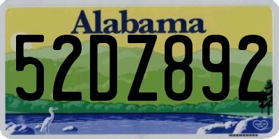AL license plate 52DZ892
