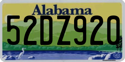 AL license plate 52DZ920