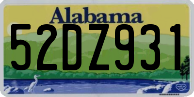 AL license plate 52DZ931