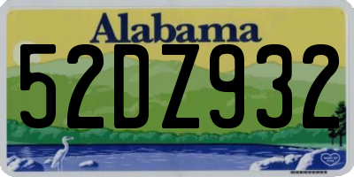 AL license plate 52DZ932