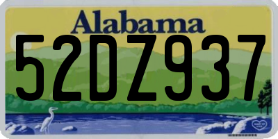 AL license plate 52DZ937