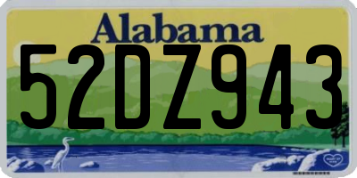 AL license plate 52DZ943
