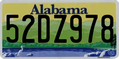 AL license plate 52DZ978