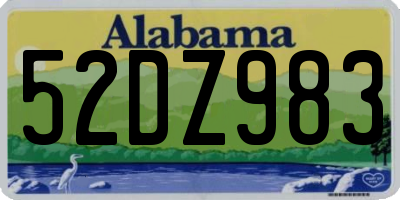 AL license plate 52DZ983