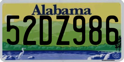 AL license plate 52DZ986