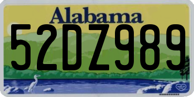 AL license plate 52DZ989