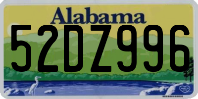 AL license plate 52DZ996