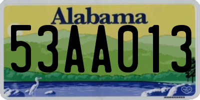 AL license plate 53AA013