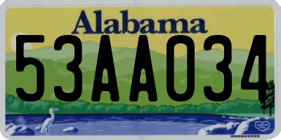 AL license plate 53AA034