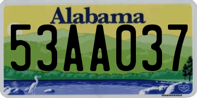 AL license plate 53AA037
