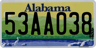 AL license plate 53AA038