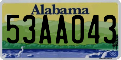 AL license plate 53AA043
