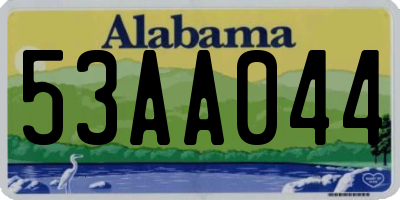 AL license plate 53AA044