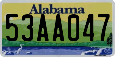 AL license plate 53AA047