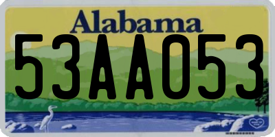 AL license plate 53AA053